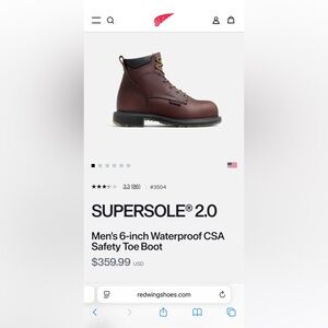 Red Wing Shoes Supersole 2.0 Men's Burgundy Boots